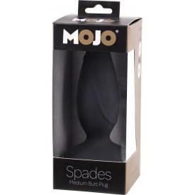 Черная анальная пробка Mojo Spades Medium Butt Plug - 10,7 см.