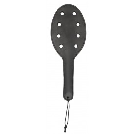 Черная шлепалка Saddle Leather Paddle With 8 Holes - 40 см.