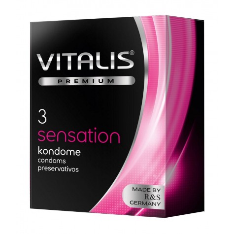 Презервативы с пупырышками и кольцами VITALIS PREMIUM sensation - 3 шт.