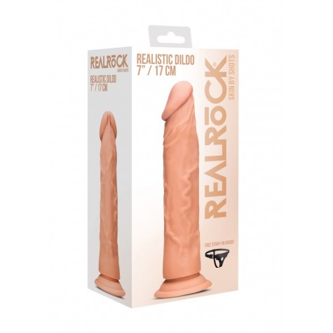 Телесная поясная насадка с трусиками Realistic Dildo - 20 см.